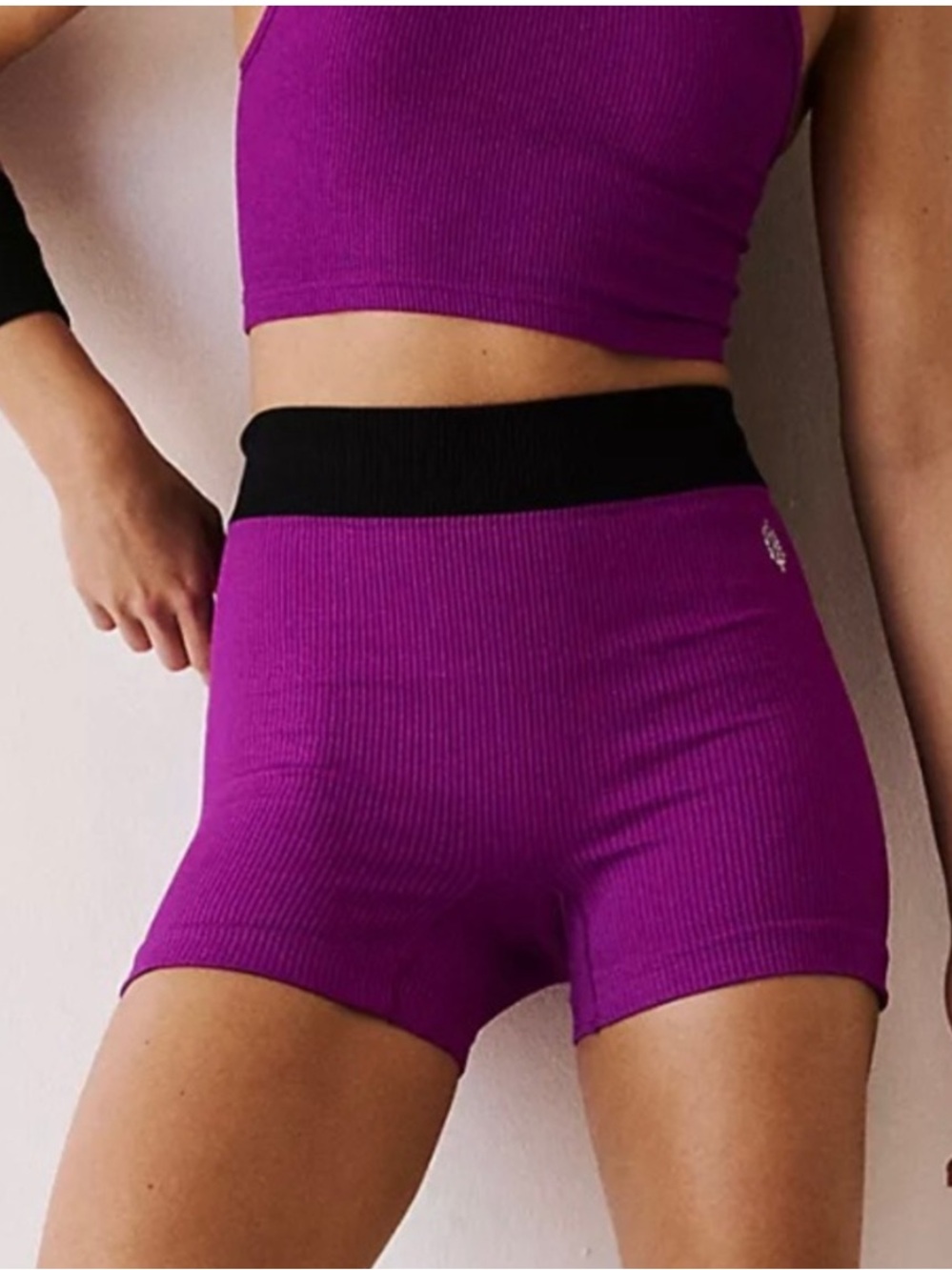 Free people movement purple prajna athletic rib shorts womens M